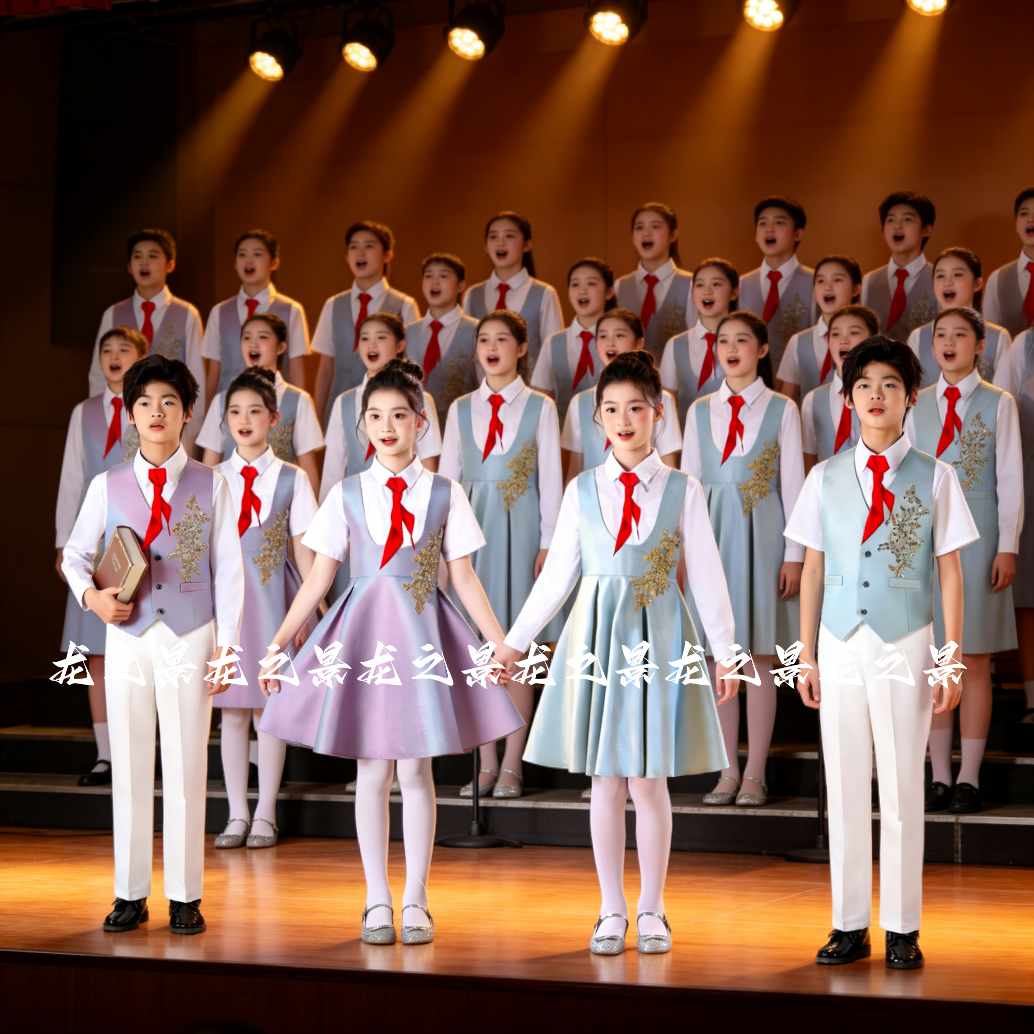 六一儿童合唱服装演出服男女童