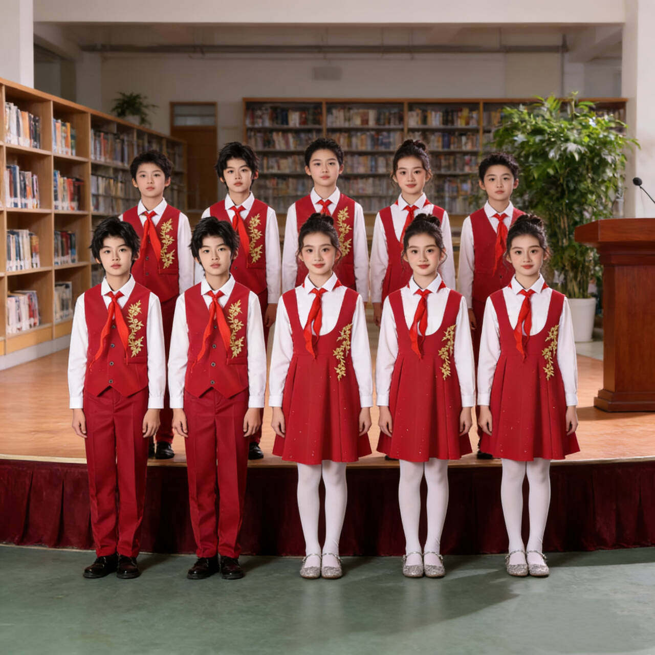 儿童合唱演出服中小学生大合唱