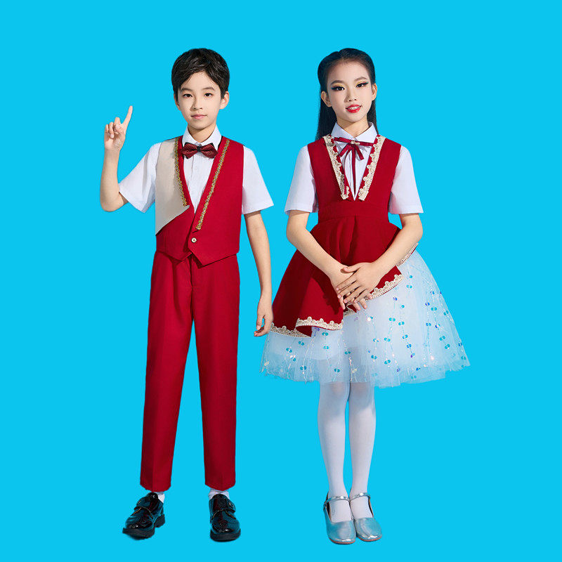 儿童大合唱中小学生运动会服装诗歌朗诵六一演讲比赛红歌演出服