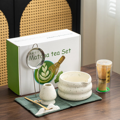 陶瓷抹茶大便碗沙点日式抹茶用茶具套装茶筅竹子抹茶刷百本立整套