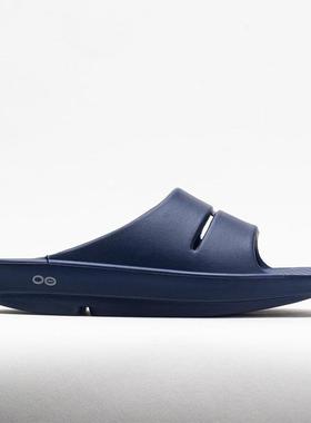代购Oofos男士拖鞋减震缓压支撑足弓抗疲劳防臭深蓝色