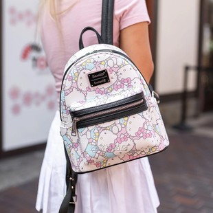 代购 Kitty凯蒂猫粉彩卡通迷你双肩包 loungefly三丽鸥Hello