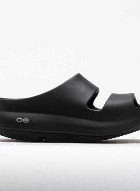 代购Oofos女士运动凉鞋缓震支撑足弓轻便防滑黑色合成材质