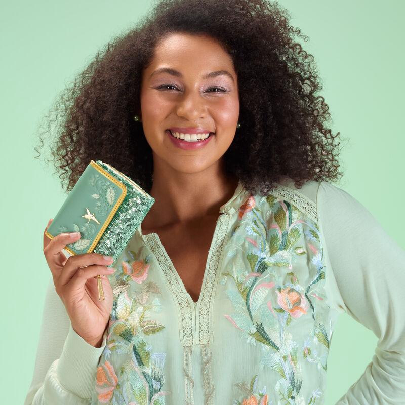 代购Loungefly男女三折钱包多卡位收纳透明ID卡槽折叠式设计