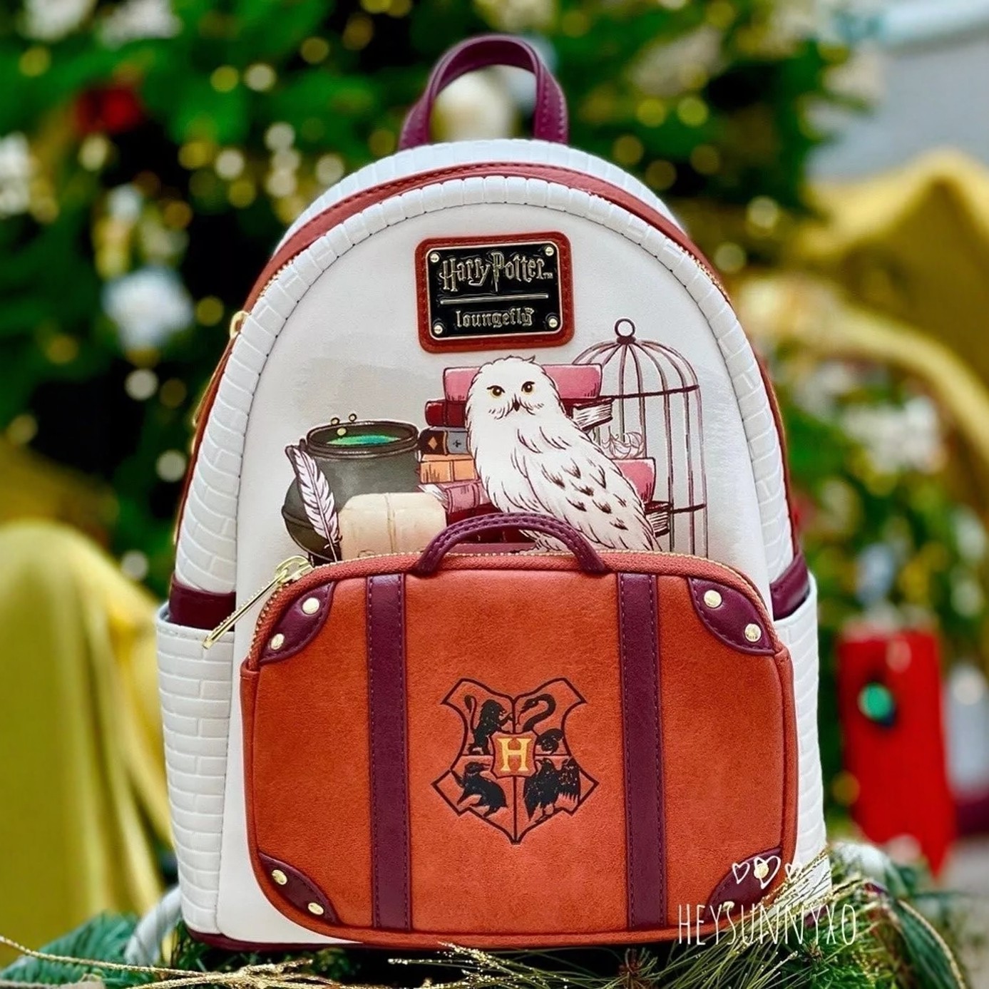 代购Loungefly哈利波特海德薇手提箱卡通迷你双肩背包