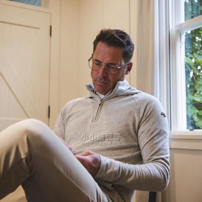 代购KJUS瑞士男士Inverness高尔夫羊绒针织套头上衣超弹力轻盈抗