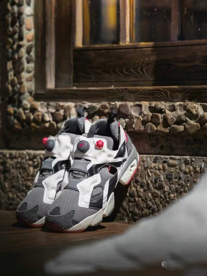 reebok锐步鸽子灰联名款夏季男女鞋pump fury充气复古跑鞋休闲鞋