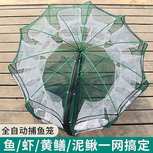 新款折叠虾笼鱼笼捉黄鳝泥鳅捕鱼笼子渔网龙虾网捞鱼网抓扑螃蟹笼