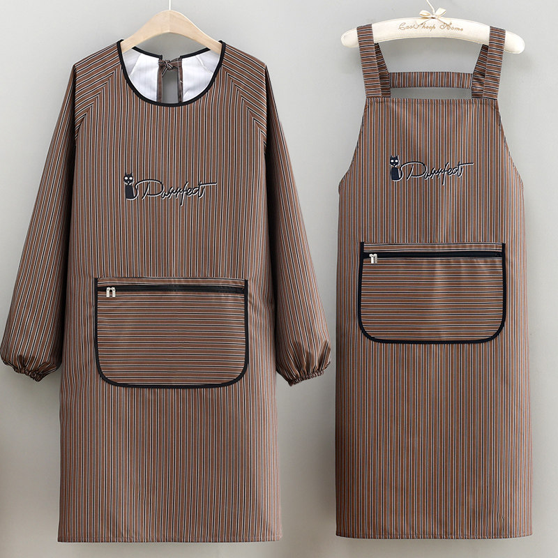 围裙新款防水防油工作服厨房家用饭店大人韩版时尚网红条纹罩衣女,家庭/个人清洁工具,围裙,淘宝优惠券,粉丝福利购,淘宝优惠卷