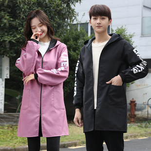 加绒罩衣女上衣大人加厚保暖冬围裙家用厨房定制logo印字工作服男