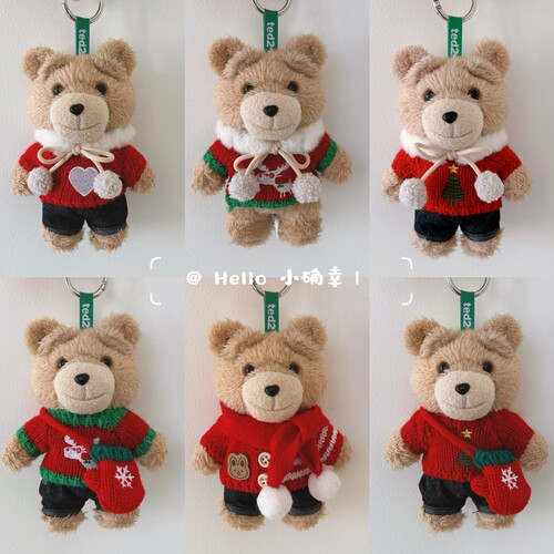 泡泡玛特Ted2泰迪熊娃衣玩偶公仔挂件衣服毛衣着替新年圣诞套装