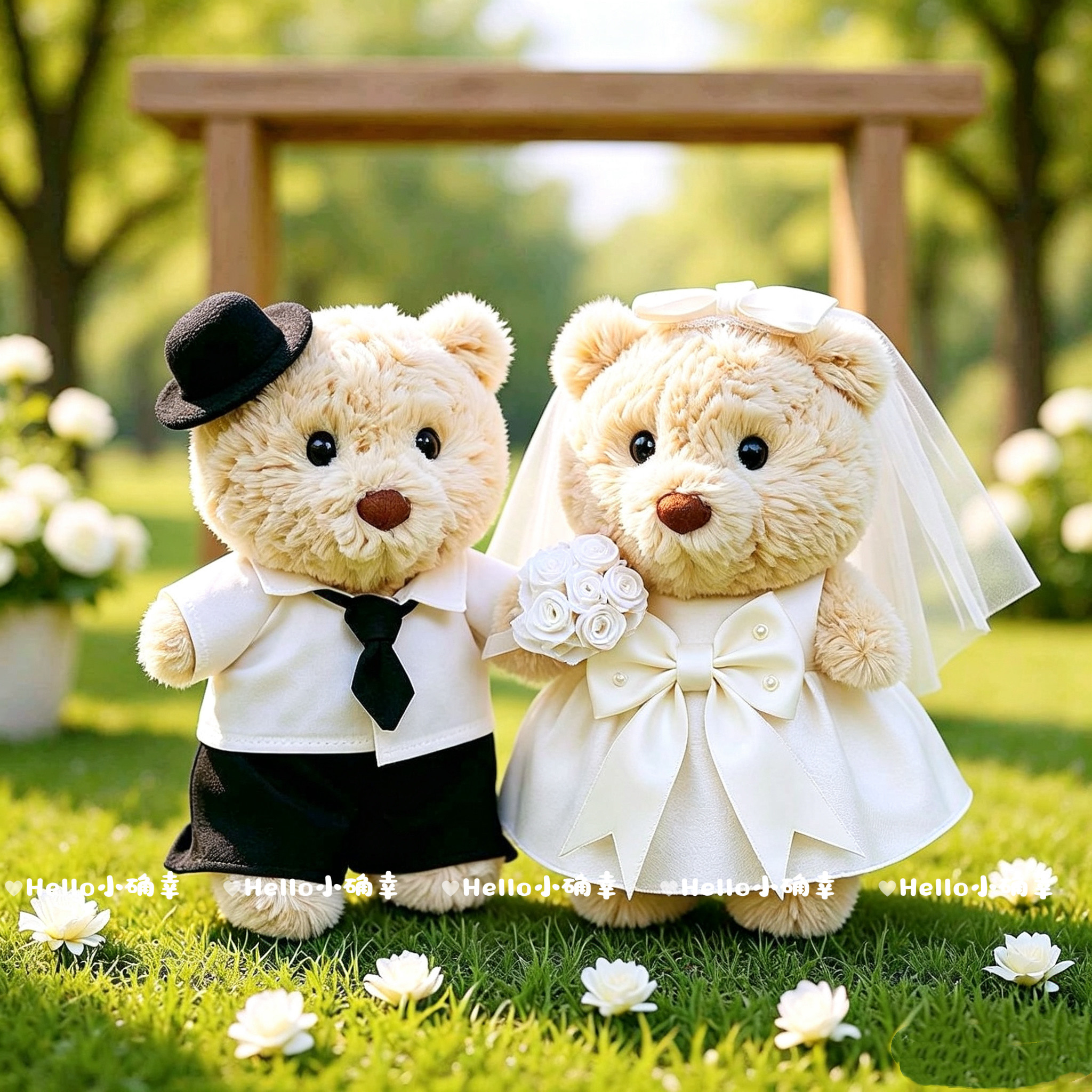 jellycat 16cm巴塞罗熊崽衣服西装婚纱手作娃衣压床娃娃结婚礼物图片