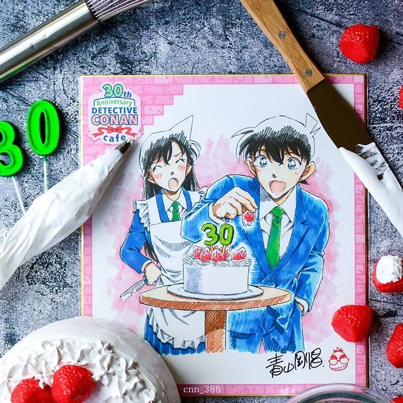 江户川柯南毛利兰名侦探柯南咖啡店女仆插画色纸特典现货收藏周边