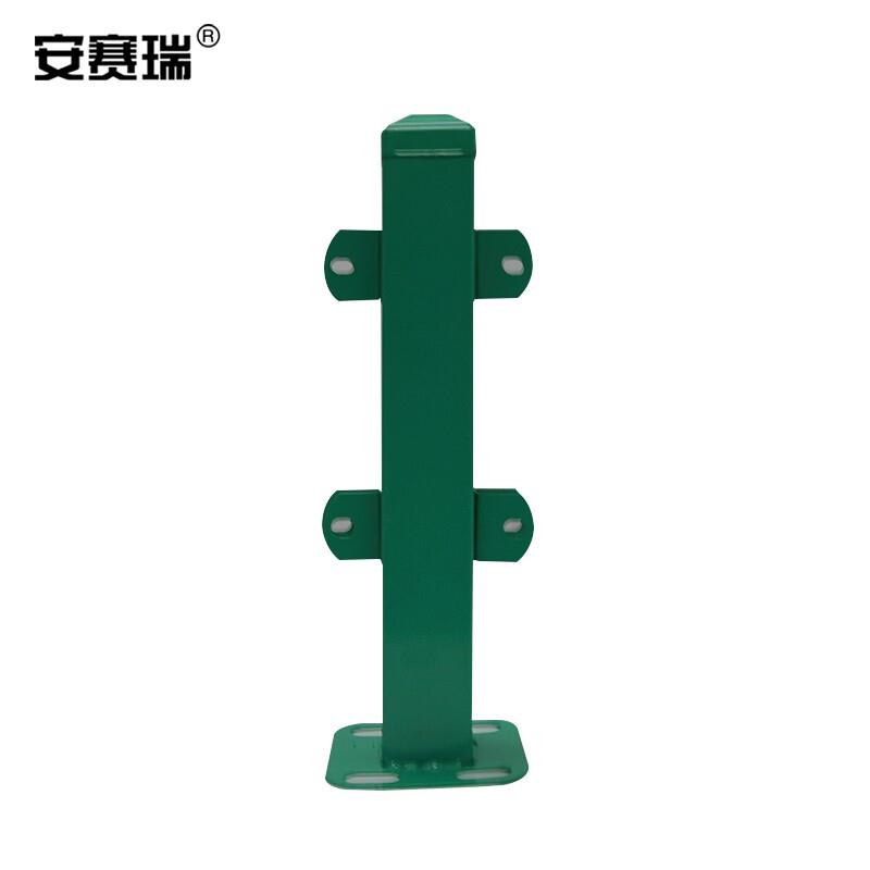 安赛瑞铁艺篱笆栅栏立柱草坪花园镀锌围栏配件绿色1个装高约60cm5