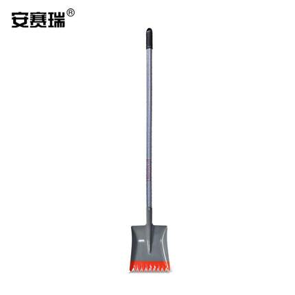 安赛瑞锯齿锰钢冰铲破冰铲锰钢路面除冰工具1.2米钢柄铁锨铲70057