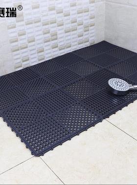 安赛瑞疏水防滑垫PVC镂空拼接地垫厚9mm30cm×30cm1片装深灰色271