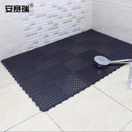 安赛瑞疏水防滑垫PVC镂空拼接地垫厚9mm30cm×30cm1片装深灰色271