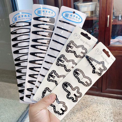 发夹侧边神器女夏刘海黑色一字