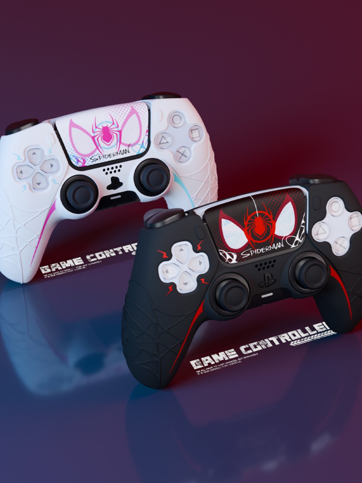 PS5 컨트롤러 보호 커버 스파이더 맨 실리콘 쉘 NATIONAL BANK PS5 게임 컨트롤러 모든 항목을 포함하는 낙하 방지 소프트 쉘에는 로커 캡이 함께 제공됩니다