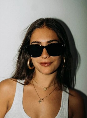 新款欧美米钉方圆框太阳镜时尚潮流网红韩版高级感墨镜女遮阳