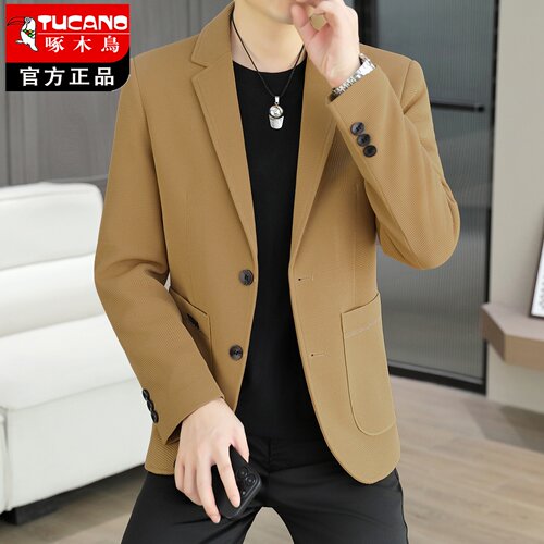 啄木鸟春秋季新款男士西服外套