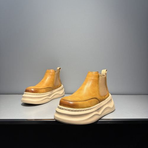 冬季加绒男士厚底切尔西靴