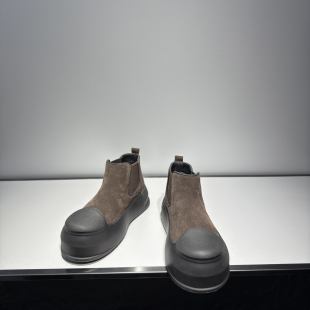 男靴翻毛皮厚底切尔西靴短靴百搭增高舒适保暖棉靴2025冬季 男鞋