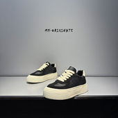 男鞋 低帮系带板鞋 翻毛休闲鞋 2025新款 百搭厚底增高小众时尚 子