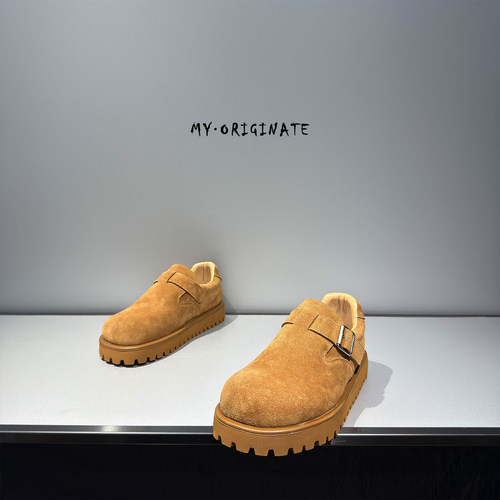 2025新款真皮厚底增高休闲工装鞋