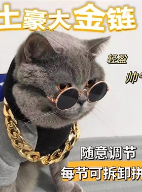 狗狗金项链宠物猫咪项圈仿金毛拉布拉多法斗八哥塑料大金链子