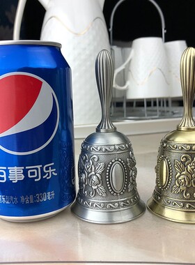 铃铛摆件手摇铃铛复古老人玲当餐厅传菜点餐铃儿童早教上课铃
