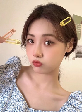 夏季渐变色糖果色发夹ins少女侧边夹鸭嘴夹一字夹可爱刘海夹发卡