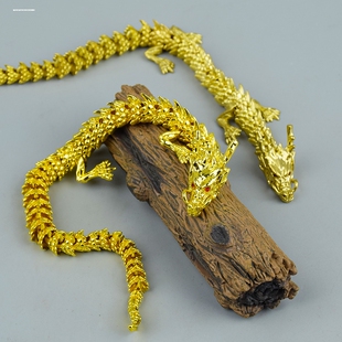 黄铜龙摆件五爪金龙招财中国龙年手把件客厅玄关装饰品礼品龙形