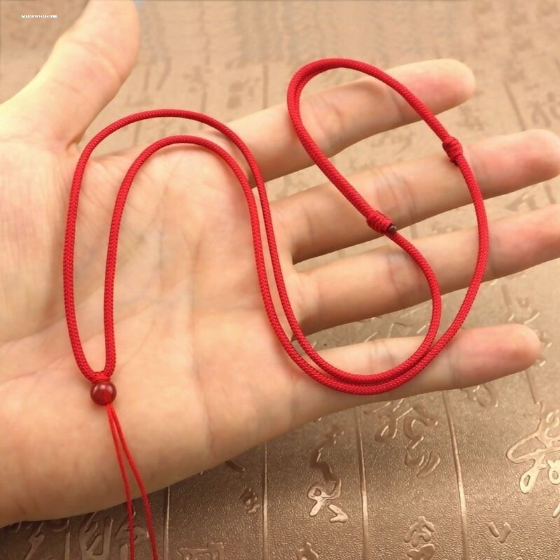 手编吊坠挂绳黄金玉石佛观音貔貅吊坠绳玉坠绳宝宝红绳项链绳男女