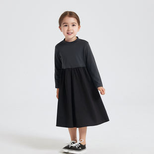 连衣裙儿童洋气公主裙子 女宝宝黑色长袖 cutebunny2024春装 新款