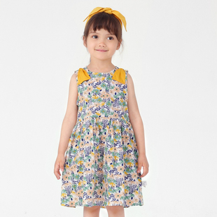 cutebunny2024夏季 女宝宝洋气碎花连衣裙儿童休闲纯棉公主裙 新款
