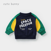 婴幼儿套头爆款 cutebunny2024春装 新款 上衣男宝宝宽松卫衣小童潮
