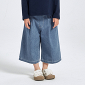 新款 儿童爆款 休闲裤 cutebunny2024春装 子男女宝宝纯棉九分牛仔裤