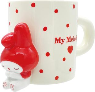 三丽鸥日本正版3D美乐蒂公仔陶瓷水杯子马克杯my melody茶咖啡杯