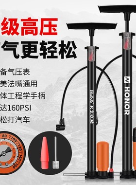 欧耐160psi高压山地自行车摩托车电动汽车球类打气筒带气压表