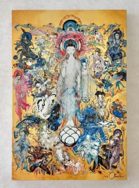 日本天野喜孝日莲宗 妙法莲华经 法华经画 御朱印帐 手帐挂画礼物