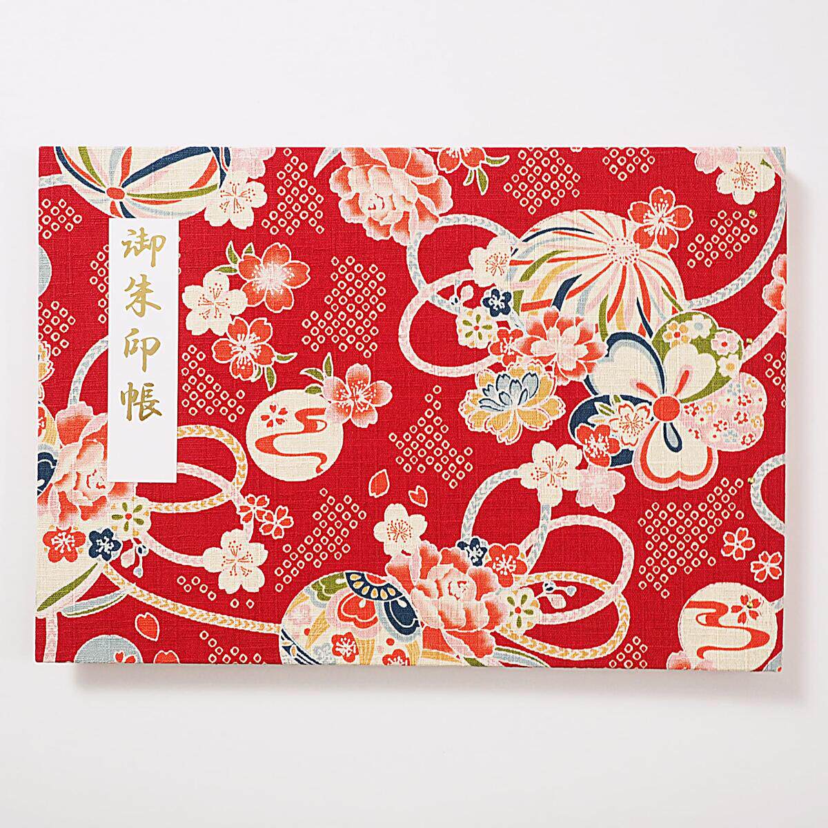 日本代购遊手工制作朱印帐昭和印花见开金箔压印插页式朱印帐礼物