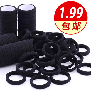 发圈头绳皮筋女扎头头饰发绳橡皮筋扎头发高弹力耐用皮套黑色胶圈