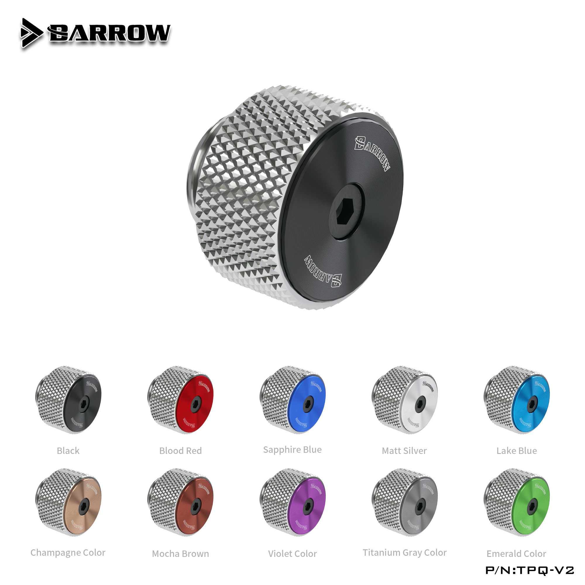 barrow g1/4 银 多色cd纹 手动型排气阀 放气阀泄压阀 tpq-v2