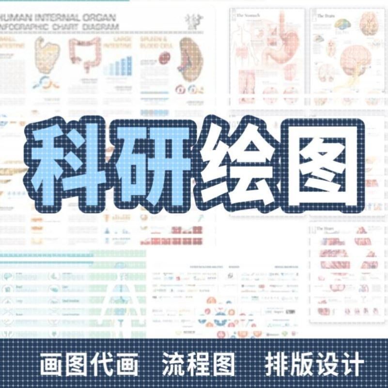 代画流程图思维导图科研绘图医学插画3D化学生物sci示意图设计