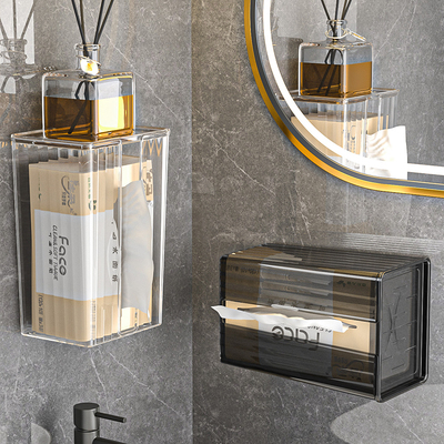 免打孔洗脸巾收纳盒壁挂式
