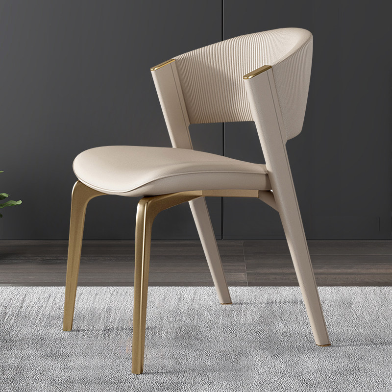 不锈钢皮艺软包轻奢高级感cc餐椅