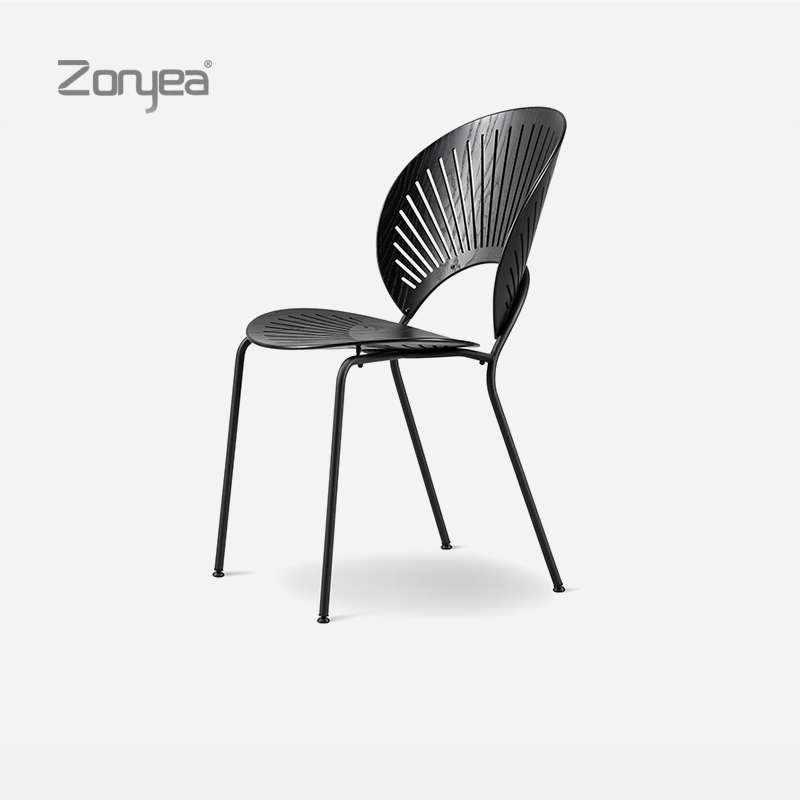 贝壳椅网红铁艺家用餐椅简约现代