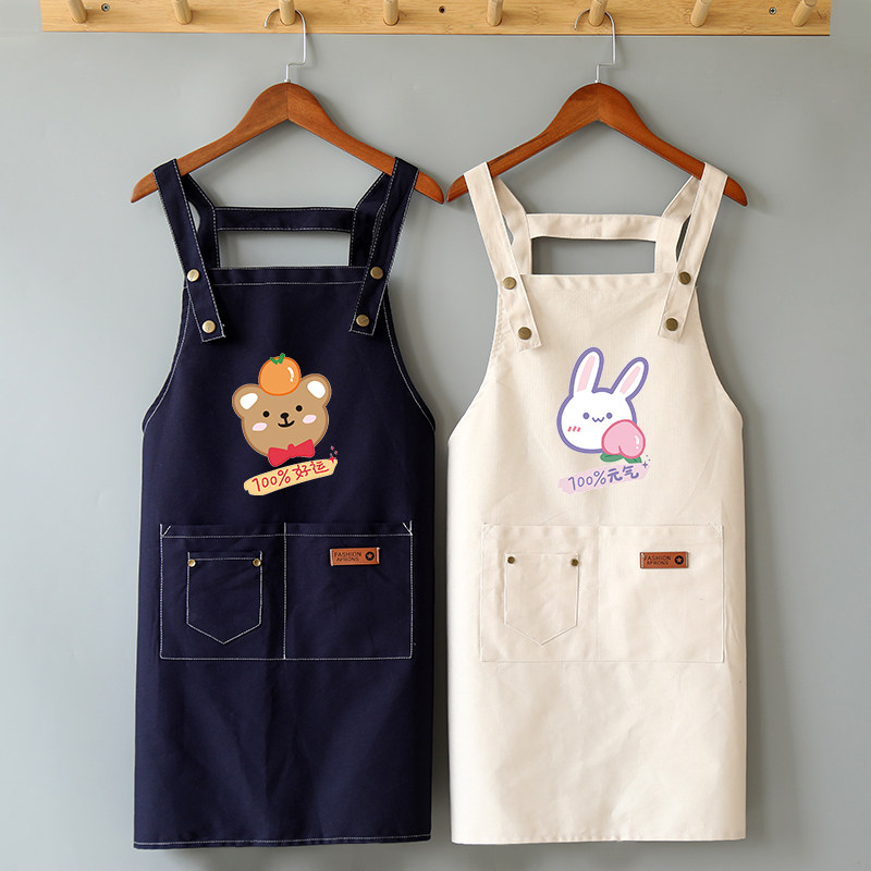 帆布咖啡厅美甲工作服定制logo