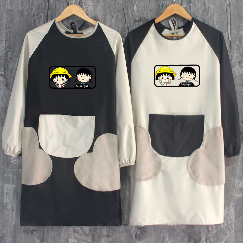 长袖围裙时尚女家用全身防水有袖